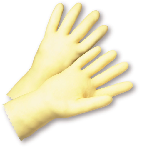 West Chester 4343 Economy Unlined Amber Latex Gloves (One Dozen)