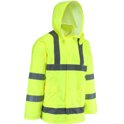 West Chester WW4033J Hi Vis Lime Rain Jacket- ANSI Class 3 (Pack of 1)