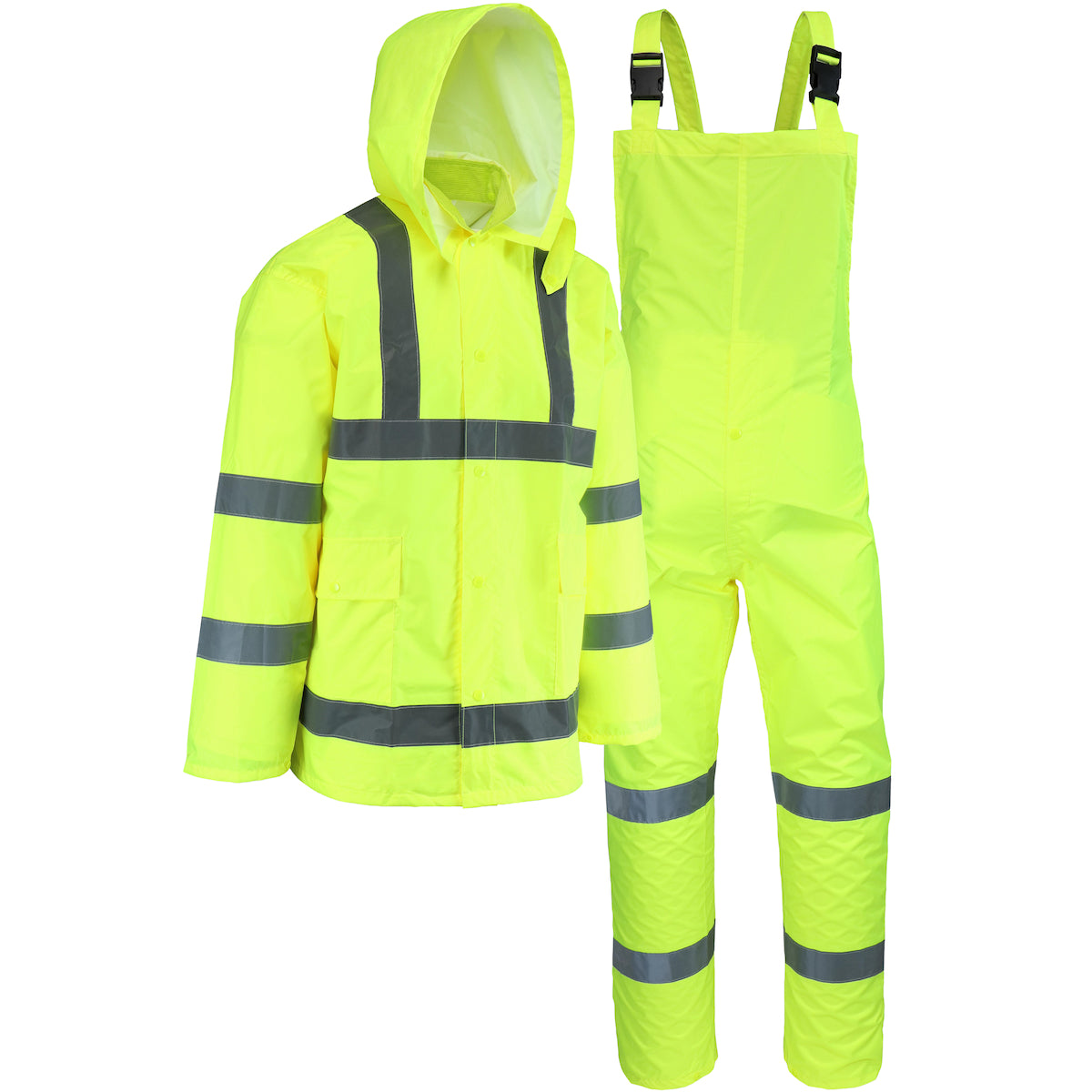 West Chester WW4033P Hi Vis Rain Bibs Lime Green Class 3 (Pack of 1) - image 3