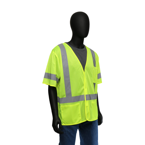 West Chester 47308 Hi-Viz Limited Flammability Short-Sleeved Safety Vest - Mesh (Class 3) (Pack of 1)