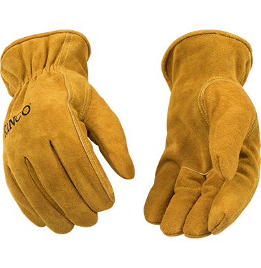 Kinco 50RL Lined Suede Cowhide Shirred Elastic Wrist Leather Hem Drivers Gloves (3 Pair) - image 1