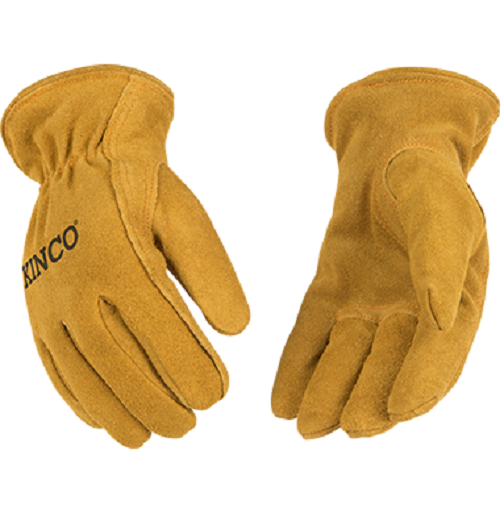 Kinco 50 Golden Full Suede Unlined Easy-on Cuff Drivers Gloves (3 Pair)