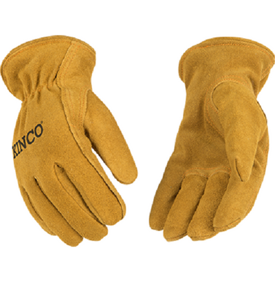 Kinco 50 Golden Full Suede Unlined Easy-on Cuff Drivers Gloves (One Dozen)