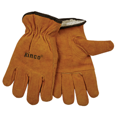 Kinco 51PL Suede Cowhide Reinforcement Patch on Palm, Easy-On Cuff Gloves (3 Pair)