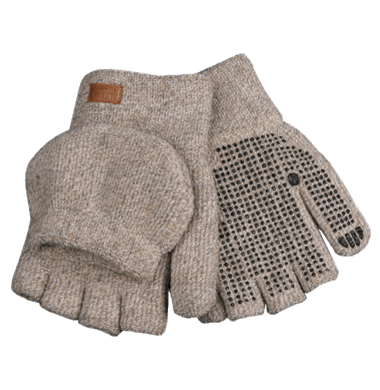 Kinco 5210 Alyeska Lined Knit Shell Half Finger with Convertible Mitt Hood Gloves (3 Pair)