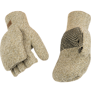 Kinco 5210 Alyeska Lined Knit Shell Half Finger with Convertible Mitt Hood Gloves (3 Pair)