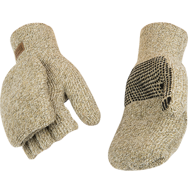 Kinco 5210 Alyeska Lined Knit Shell Half Finger with Convertible Mitt Hood Gloves (One Dozen)