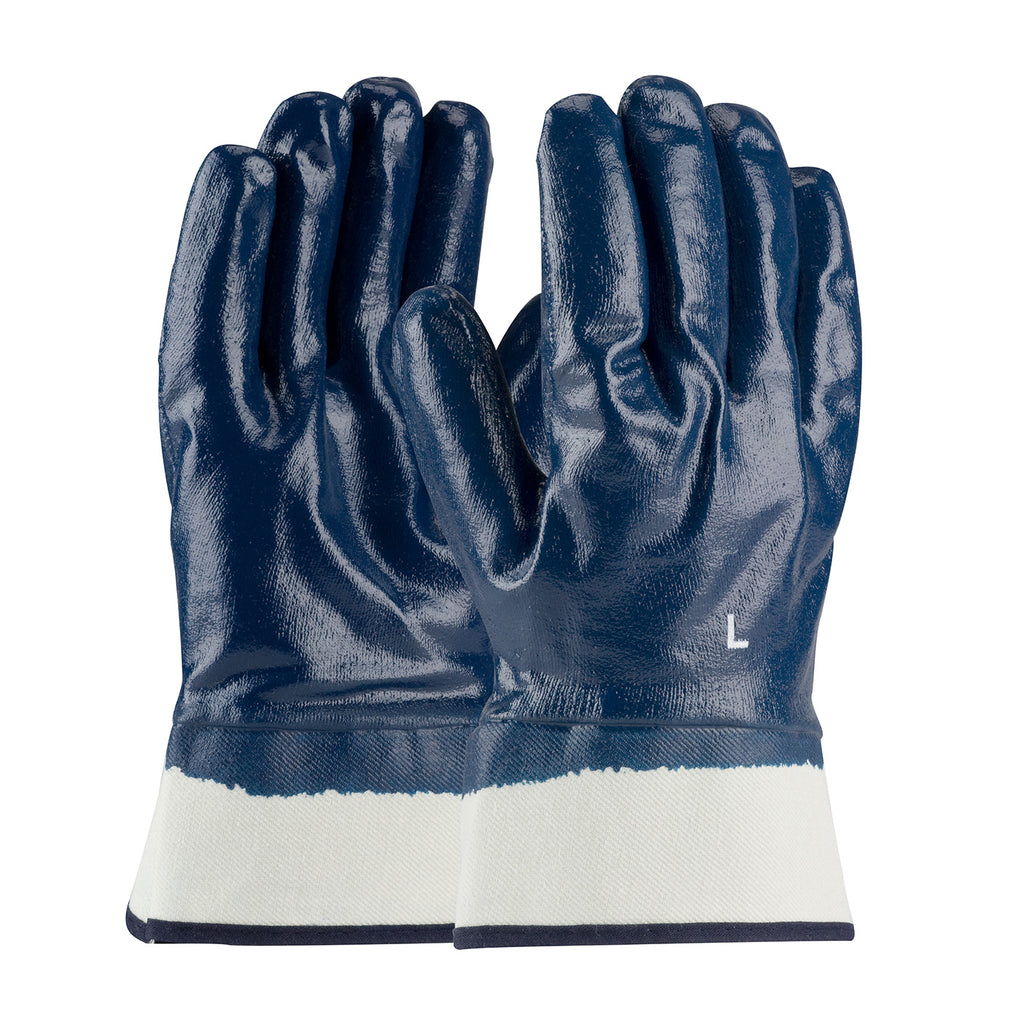 ArmorTuff 56-3154 Nitrile Dipped Glove with Jersey Liner and Smooth Finish on Full Hand Plasticized Safety Cuff (One Dozen)