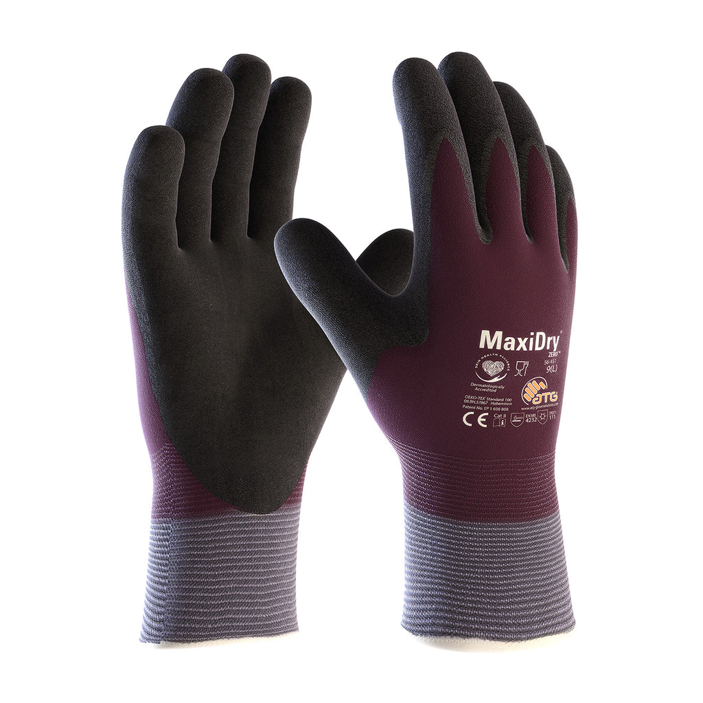PIP 56-451 MaxiDry Zero Knit Nylon/Lycra  Thermal Lining Double-Dipped Nitrile Coated Gloves (One Dozen)