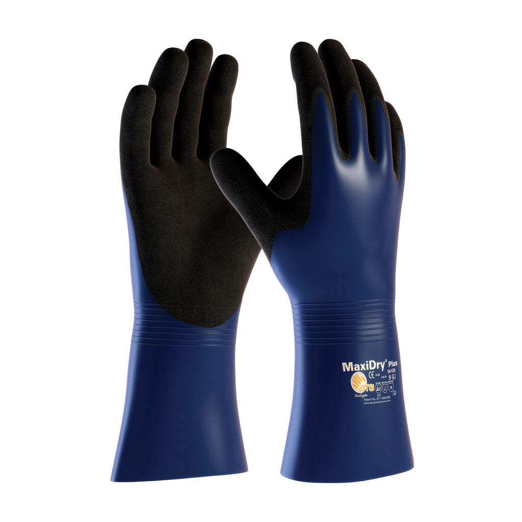 PIP 56-530 MaxiDry Plus Nitrile Coated Nylon/Lycra Liner Non-Slip Gloves (One Dozen)