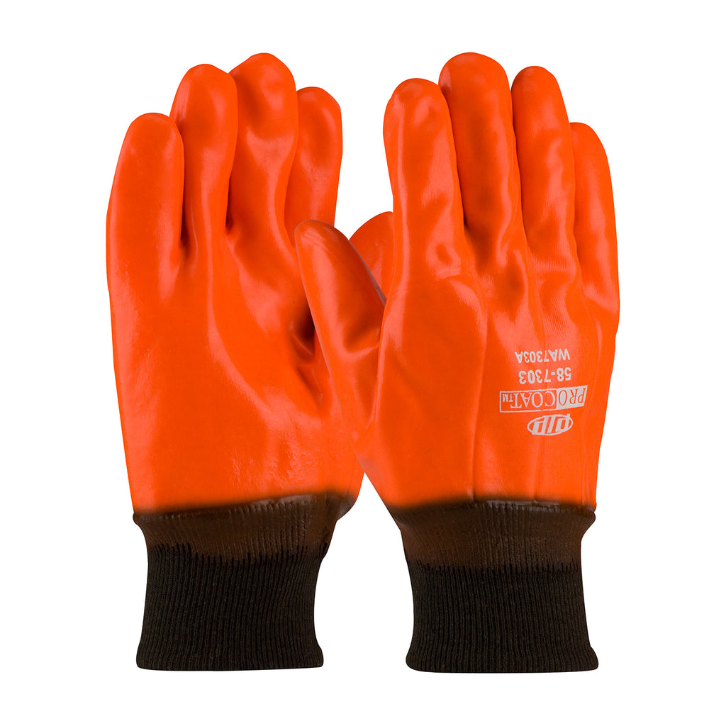 ProCoat 58-7303 Insulated Waterproof Premium PVC Dipped Glove with Interlock/Jersey Liner (One Dozen)