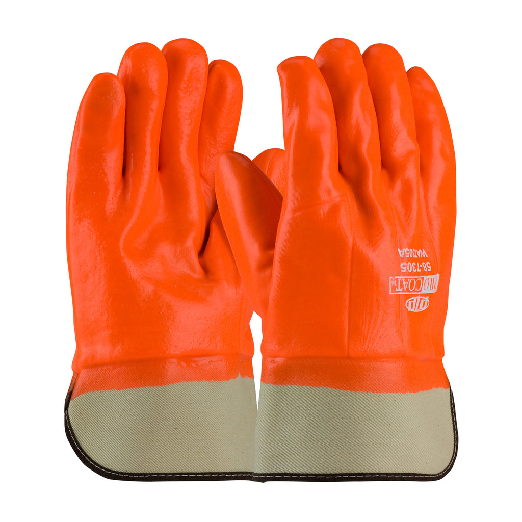 ProCoat 58-7305 Insulated Waterproof Premium PVC Dipped Glove with Interlock/Jersey Liner and Smooth Finish (One Dozen)