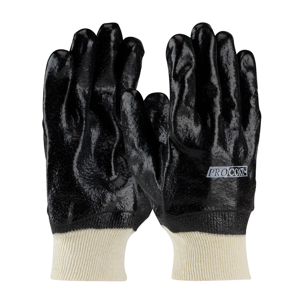 ProCoat 58-8015R Interlock Liner and Semi-Rough Finish Knit Wrist Premium PVC Dipped Glove (One Dozen)