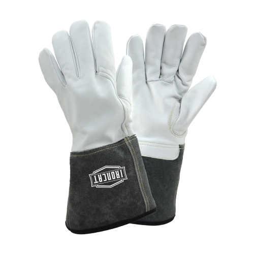 West Chester 6144 Ironcat Premium Top Grain Kidskin Leather Tig Glove with Kevlar Split Leather Gauntlet Cuff (1 Pair)