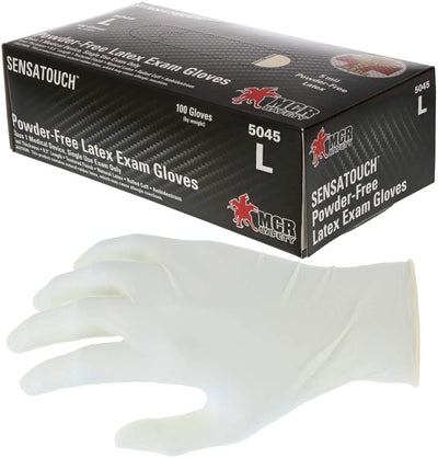 box of medical grade latex gloves used by doctors, lab workers, and food workers.