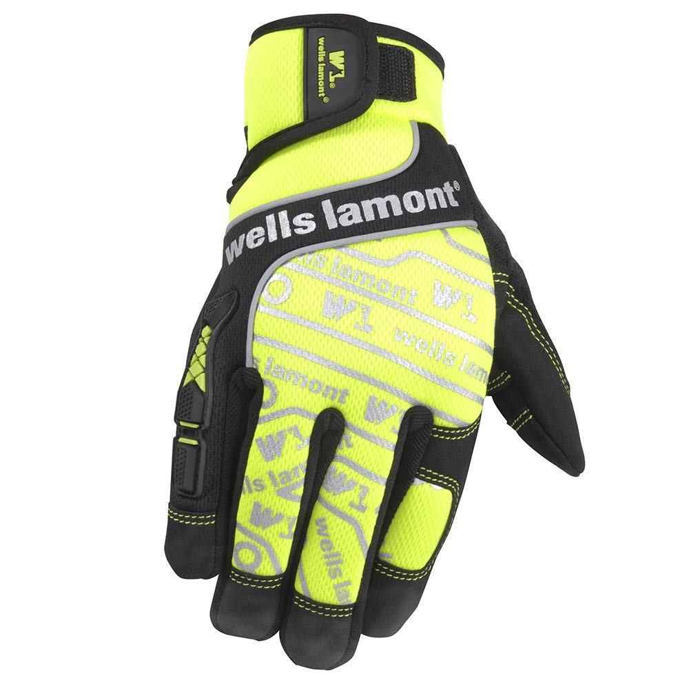 Wells Lamont 7674 High Visibility Synthetic Leather Work Gloves 12 Pairs
