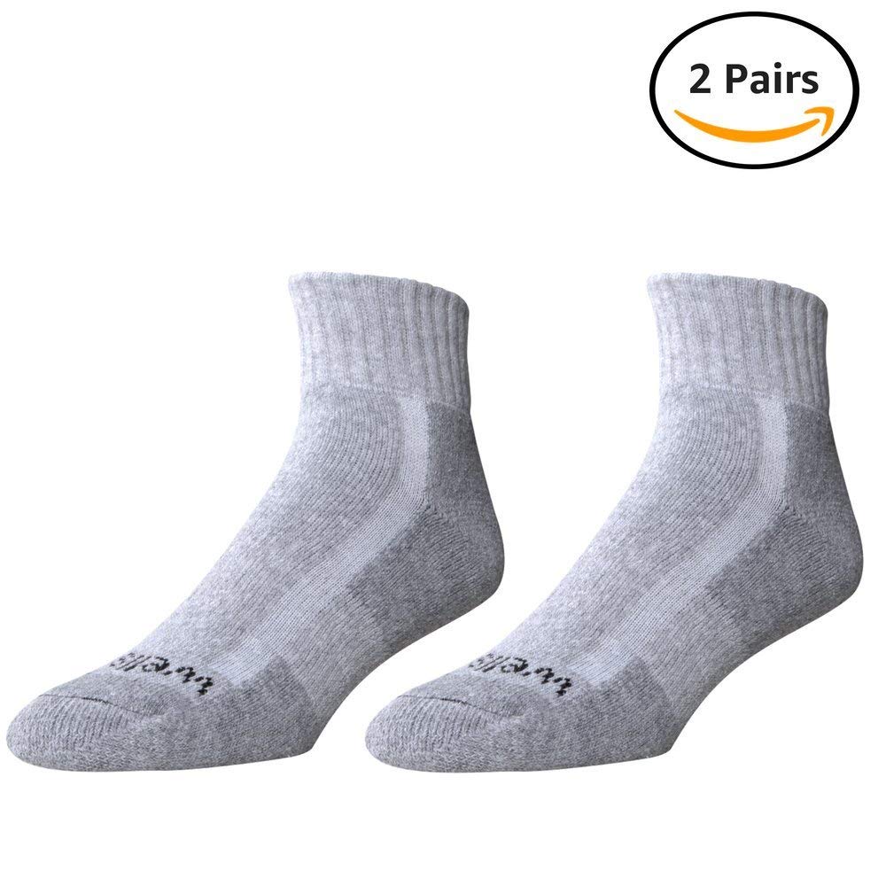 Wells Lamont Men’s Cotton Quarter Socks, Grey, 12 Pair Pack (8232)