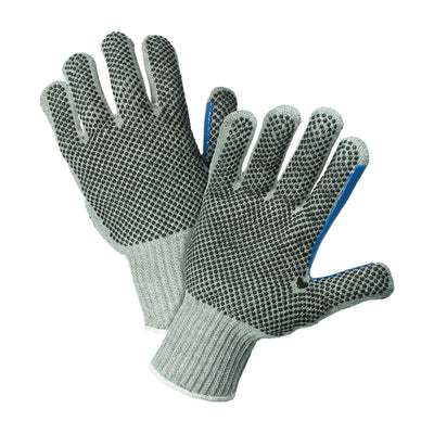 PIP 712SKBSGT Heavy Weight Seamless Knit Cotton/Polyester Glove with PVC Dotted Grip Glove (One Dozen)