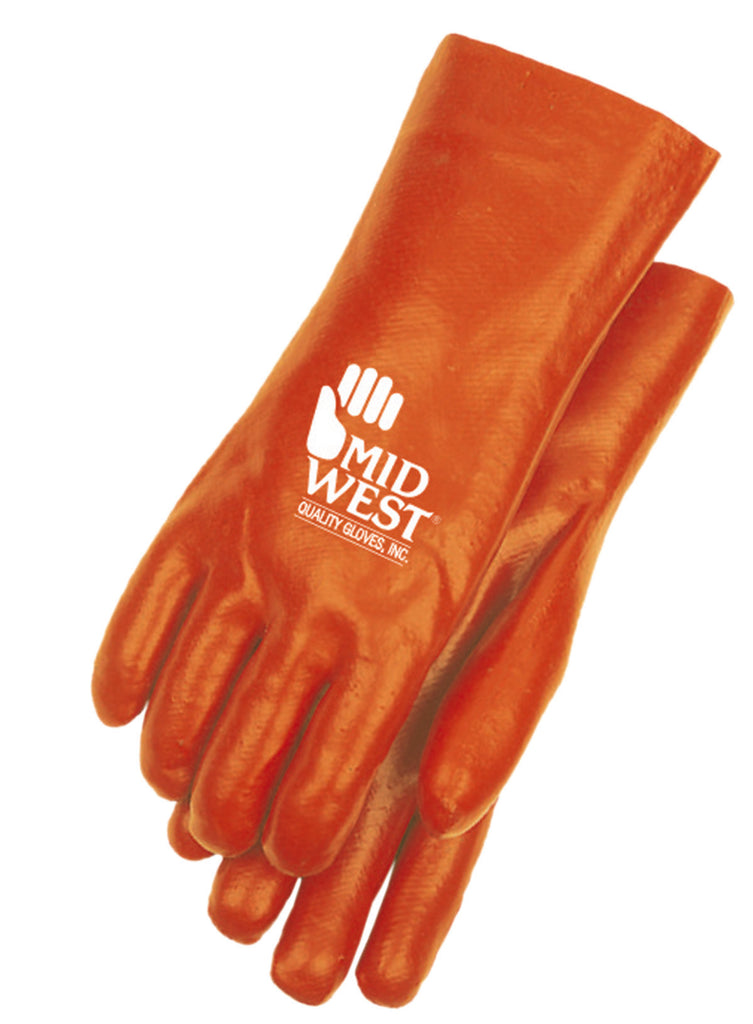 Midwest 712 Red PVC Coated Chemical Gloves (One Dozen)