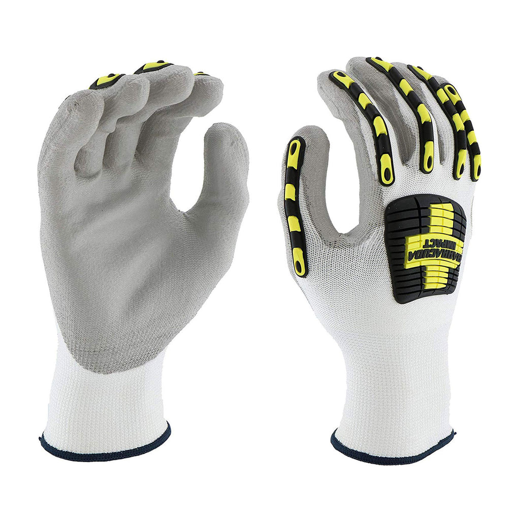 PIP 713HGWUB Barracuda Seamless Knit HPPE Blended Glove with Impact Protection and Polyurethane Coated Palm and Fingers (One Dozen)