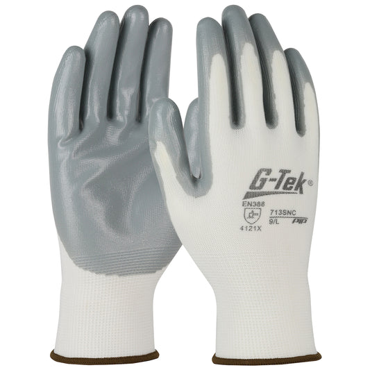 West Chester 713SNC G-Tek Seamless Knit Polyester with Nitrile Coated Smooth Grip on Palm and Fingers Gloves (One Dozen)