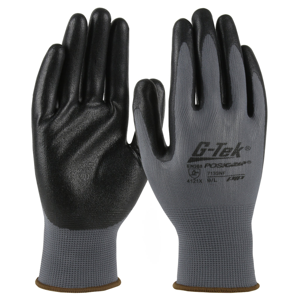 a pair of a nitrile coated palm work gloves from West Chester brand