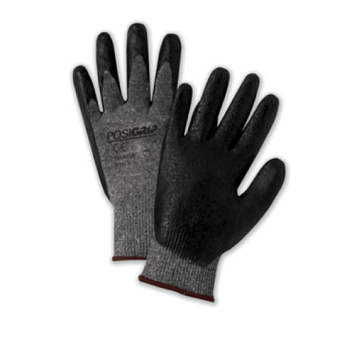 West Chester 715SNFLB Black Lunar Foam Nitrile Palm Dip on Salt & Pepper Nylon Shell Gloves (One Dozen)