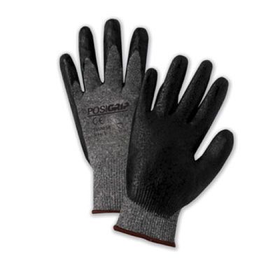 West Chester 715SNFLB Black Lunar Foam Nitrile Palm Dip on Salt & Pepper Nylon Shell Gloves (One Dozen)