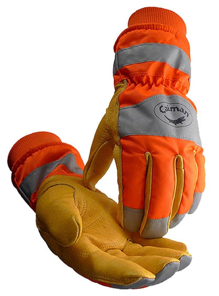 Pigskin, Heatrac, Hi-Vis, Waterproof, Boarhide Work Gloves Caiman 1356 (1 Pair) M-XL