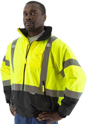 Majestic 75-1311 High Visibility Waterproof Jacket With Removable Fleece Liner, Ansi 3, R