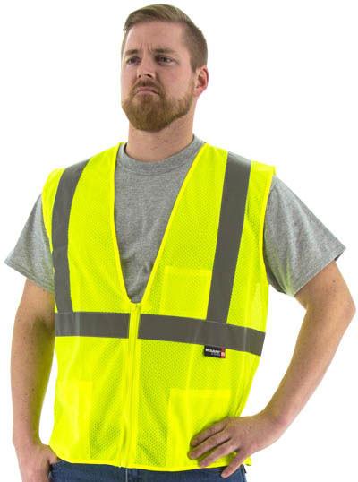 Majestic 75-3201 High Visibility Mesh Safety Vest, Ansi 2, R