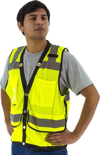 Majestic 75-3207 High Visibility Heavy Duty Mesh Safety Vest, Ansi 2, R