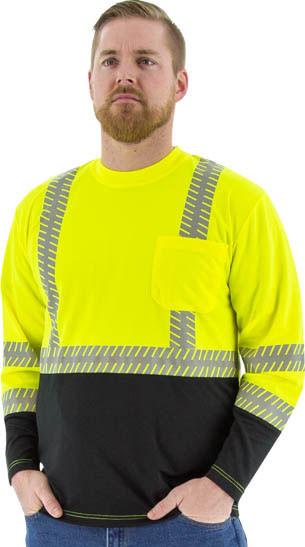 Majestic 75-5257 High Visibility Long Sleeve Shirt With Reflective Chainsaw Striping, Ansi 2, R