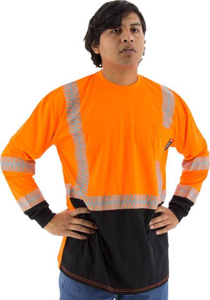 Majestic 75-5258 High Visibility Long Sleeve Shirt With Reflective Chainsaw Striping, Ansi 2, R