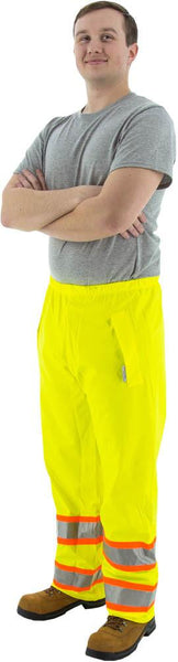 Majestic 75-7353 High Visibility Waterproof Overalls With Dot Striping, Ansi E Polyester Rain Bib