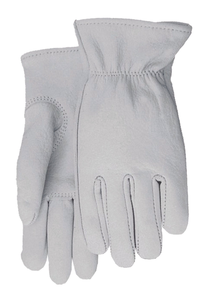 Midwest 795 Select Grain Goatskin Keystone Thumb Flat Finger Seam Gathered Elastic At Wrist Gloves (One Dozen)
