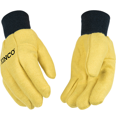 Kinco 816 16 oz. Chore Gloves, Polyester-Cotton Blend Knit Wrist, Wing Thumb Design, Yellow (One Dozen)