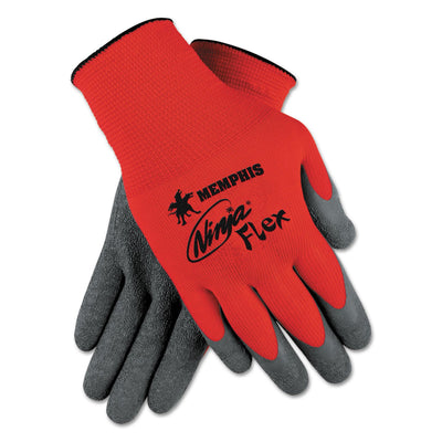 Memphis MCR Ninja N9680 Latex Coated Red Nylon Gloves (One Dozen)
