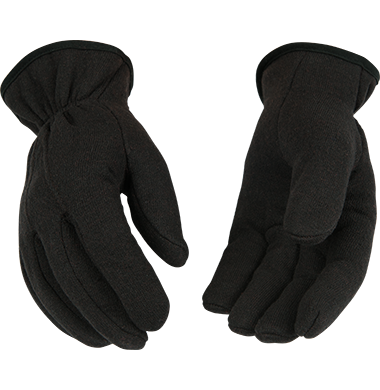 Kinco 820RL Brown 9 oz. Heavyweight Jersey Shirred Elastic Wrist Red Cotton Fleece Thermal Lining Gloves (One Dozen) - image 1