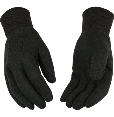 Kinco 820 Brown 9 oz. Heavyweight Jersey, Polyester-Cotton Blend Knit Wrist, Straight Thumb Design Gloves (One Dozen) - image 1