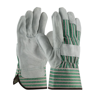 PIP 83-6563 Shoulder Split Cowhide Leather Palm, Rubberized Safety Cuff Gloves (One Dozen)