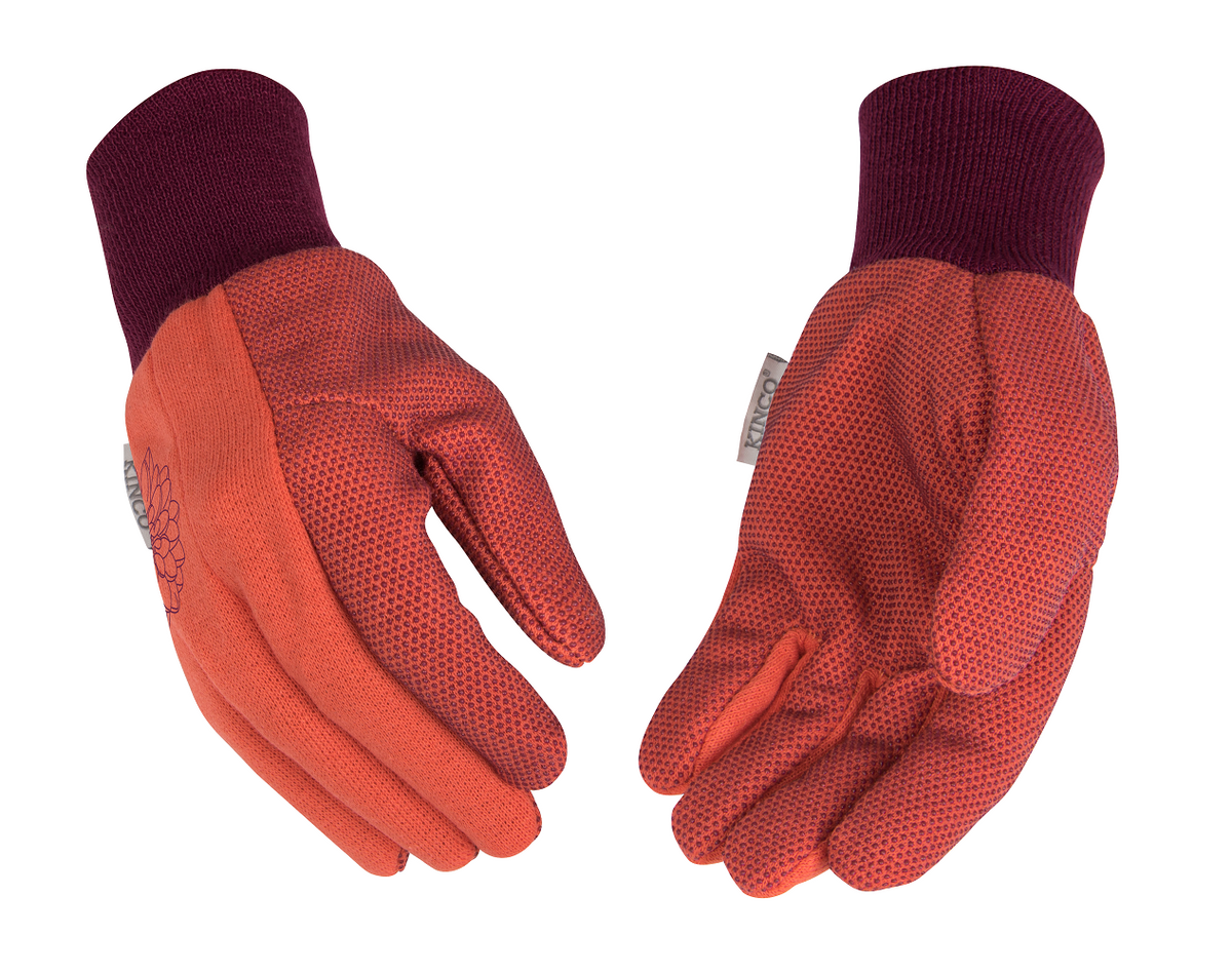 Kinco 830PDW Women's Soft 8 oz. Jersey Gloves with Mini PVC Dots, 6Pr Each Coral/Pink Per Inner Pack Gloves (One Dozen) - image 2