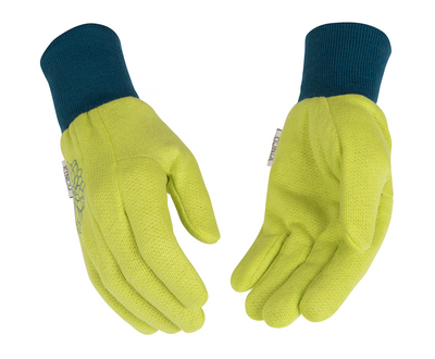 Kinco 830W Women's Soft 8 oz. Jersey, Polyester-Cotton Blend Knit Wrist Lime Green/Aqua Gloves (One Dozen)