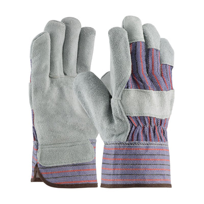 PIP 85-7500SC Men's Shoulder Split Cowhide Leather Palm Fabric Back Gloves (One Dozen)