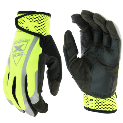West Chester 89308 Extreme Work VizX Safety Green Gloves (One Pair)