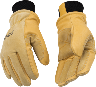 Kinco 901T Golden Premium Suede Pigskin Thermal Insulatio Mitt Outer Shell Ski Glove (One Dozen)