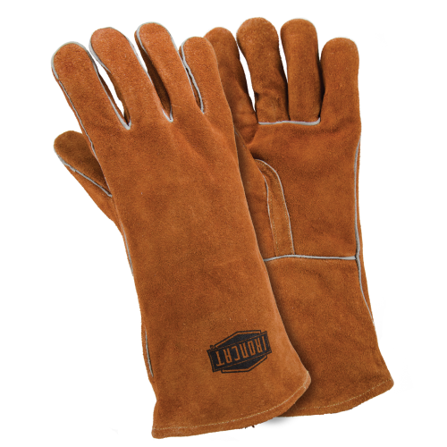 West Chester 9020 Iron Cat Premium Select Cowhide 14" Brown with Reinforced Thumb Gloves (One Dozen)