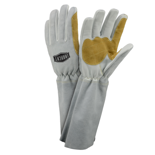 a pair of goatskin welding gloves made by West Chester brand