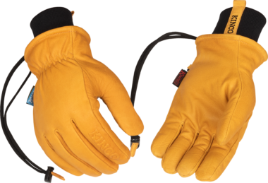 Kinco 9084KWP HydroFlector Wanoga Lined Water-Resistant Premium Grain Buffalo Ski Glove with Knit Wrist (One Dozen)