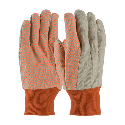 PIP 91-910PDO 10oz Premium Grade Cotton Canvas Glove with PVC Dotted Grip on Palm Glove, Mens (One Dozen)